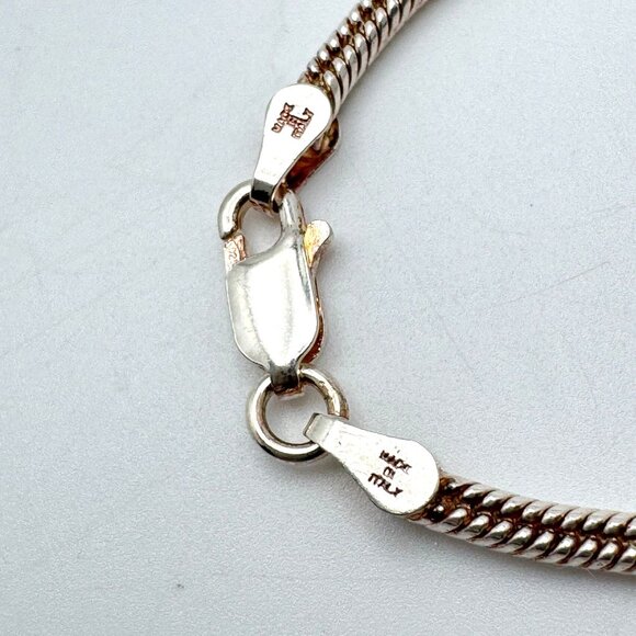 Silver Snake Chain Bracelet Milor 925 Sterling  7" Italy Lobster Clasp 6 g Vtg - Picture 7 of 7